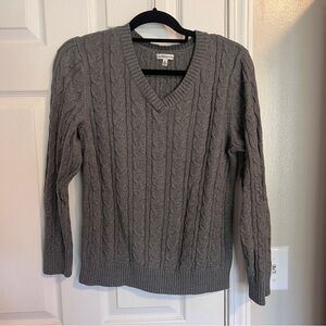 Croft & Barrow Gray V-Neck Sweater